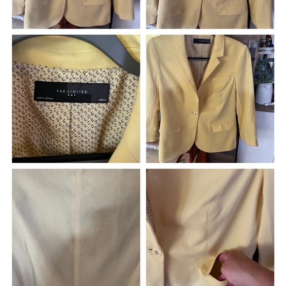 Blazer / Pale yellow blazer jacket The Limited size med - Picture 7 of 13